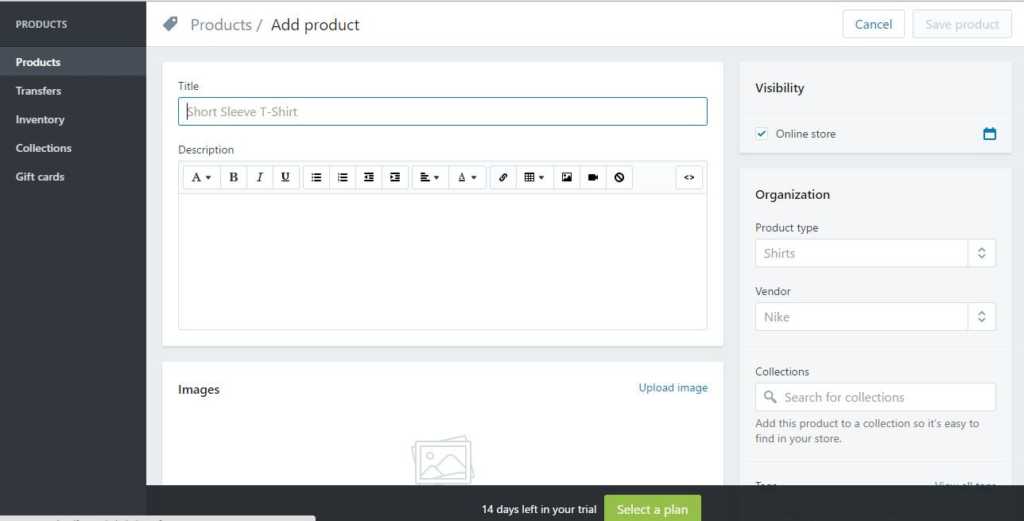 Adding products