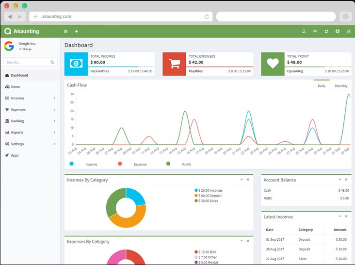 Akaunting online open source accounting software
