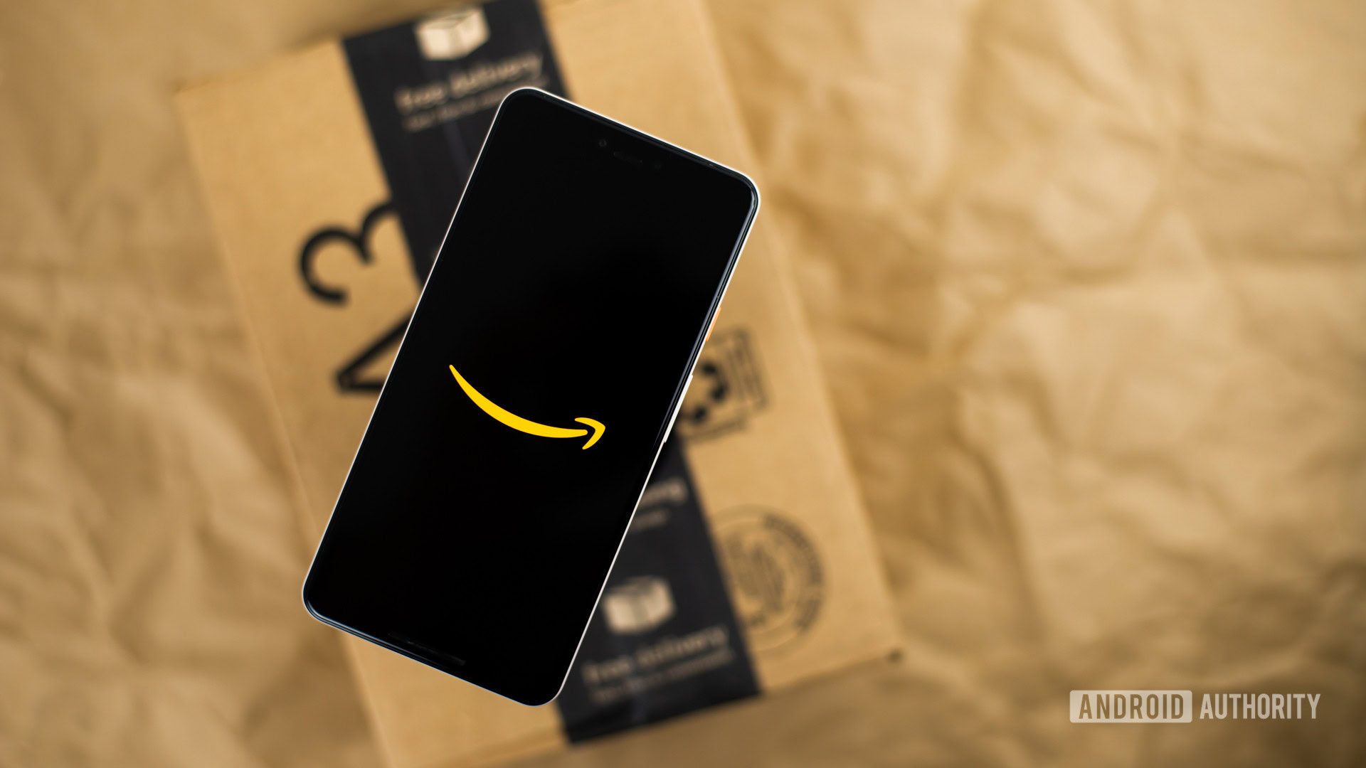 Amazon stock photo 4 Amazon logo on phone