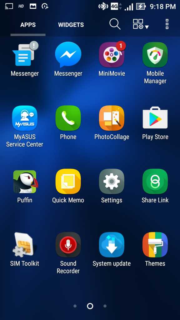 Asus zenfone interface