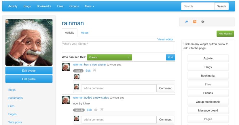 Elgg is an open source social network software