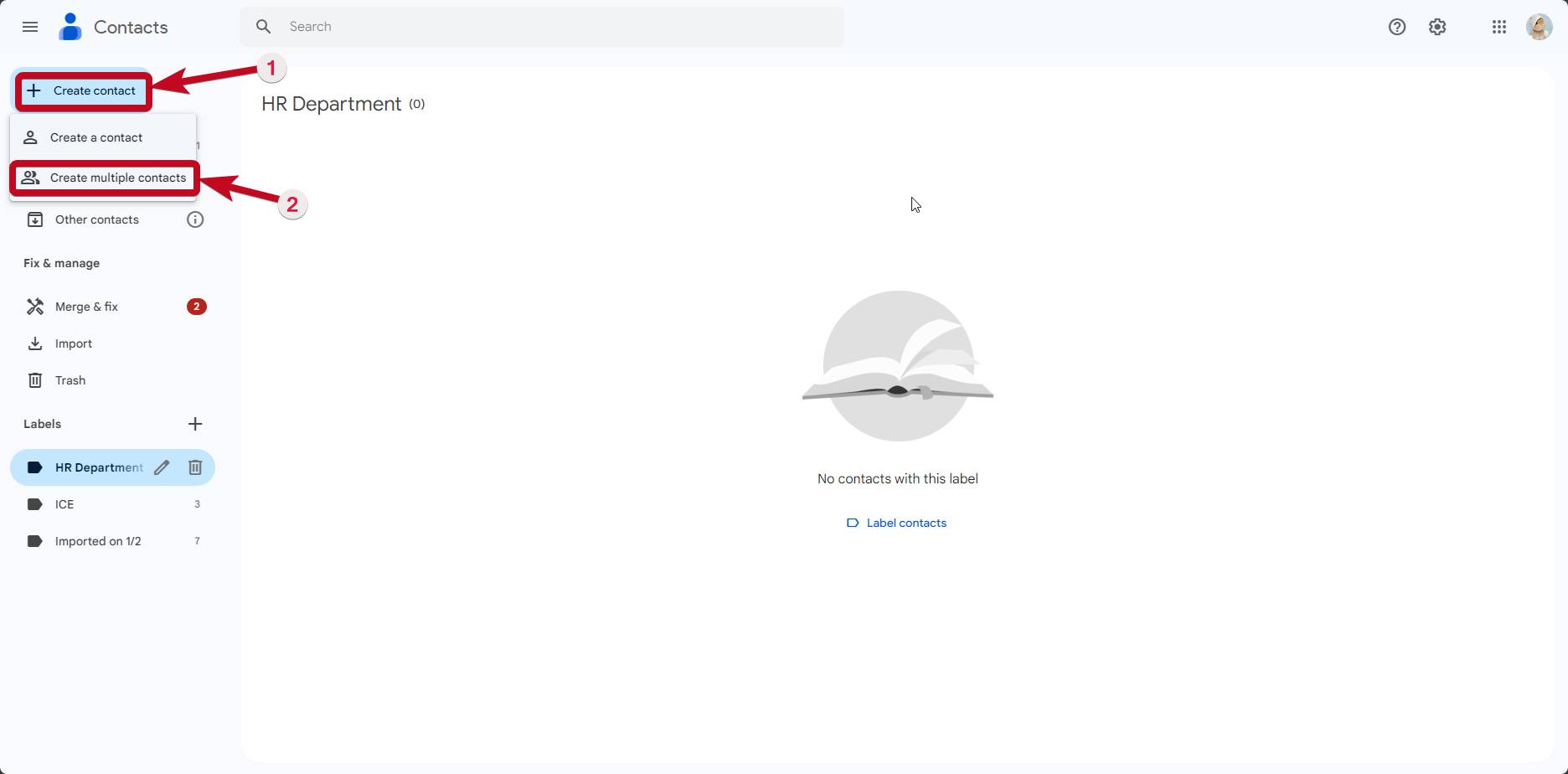 Gmail group 30 compressed Create multiple contacts
