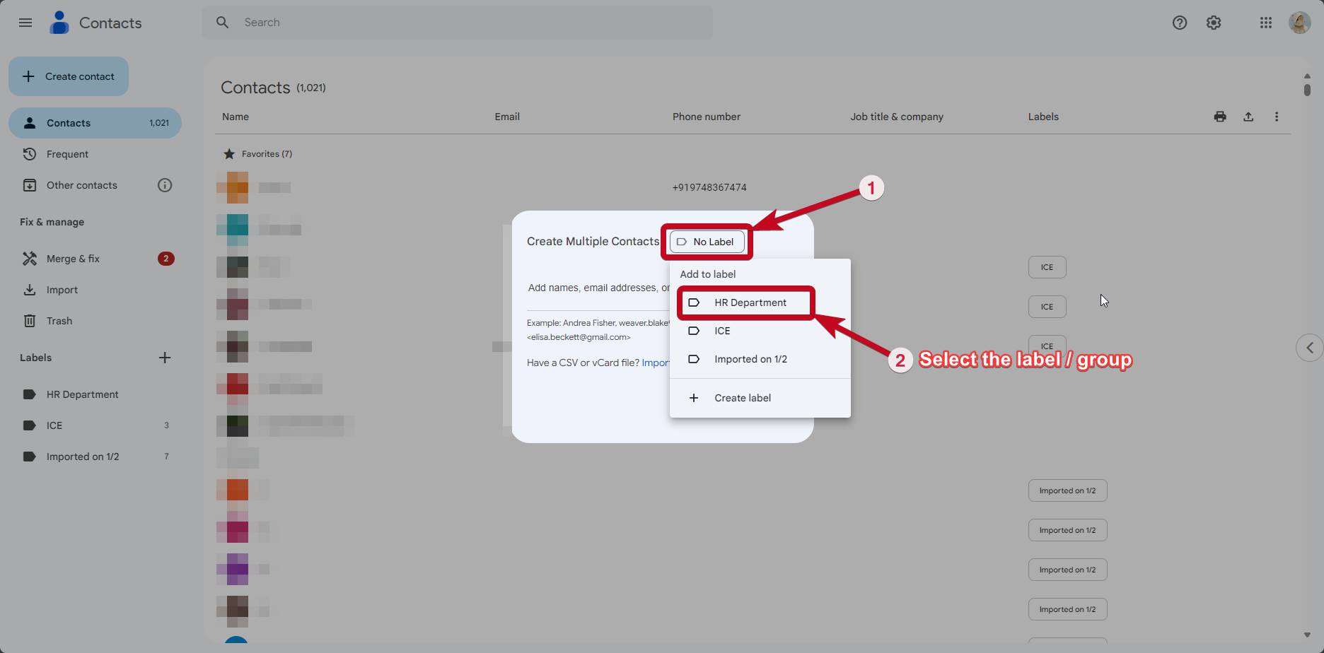 Gmail group 40 compressed No label for contacts