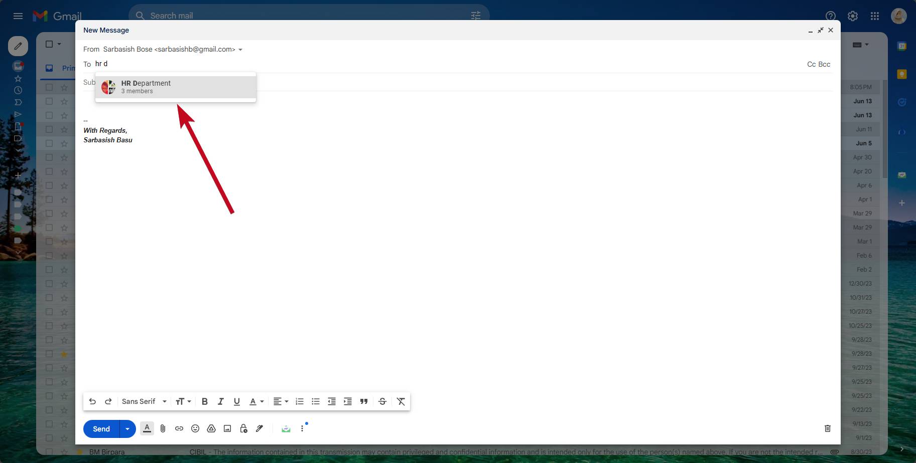 Gmail group 60 compressed Sending an email to a group in Gmail
