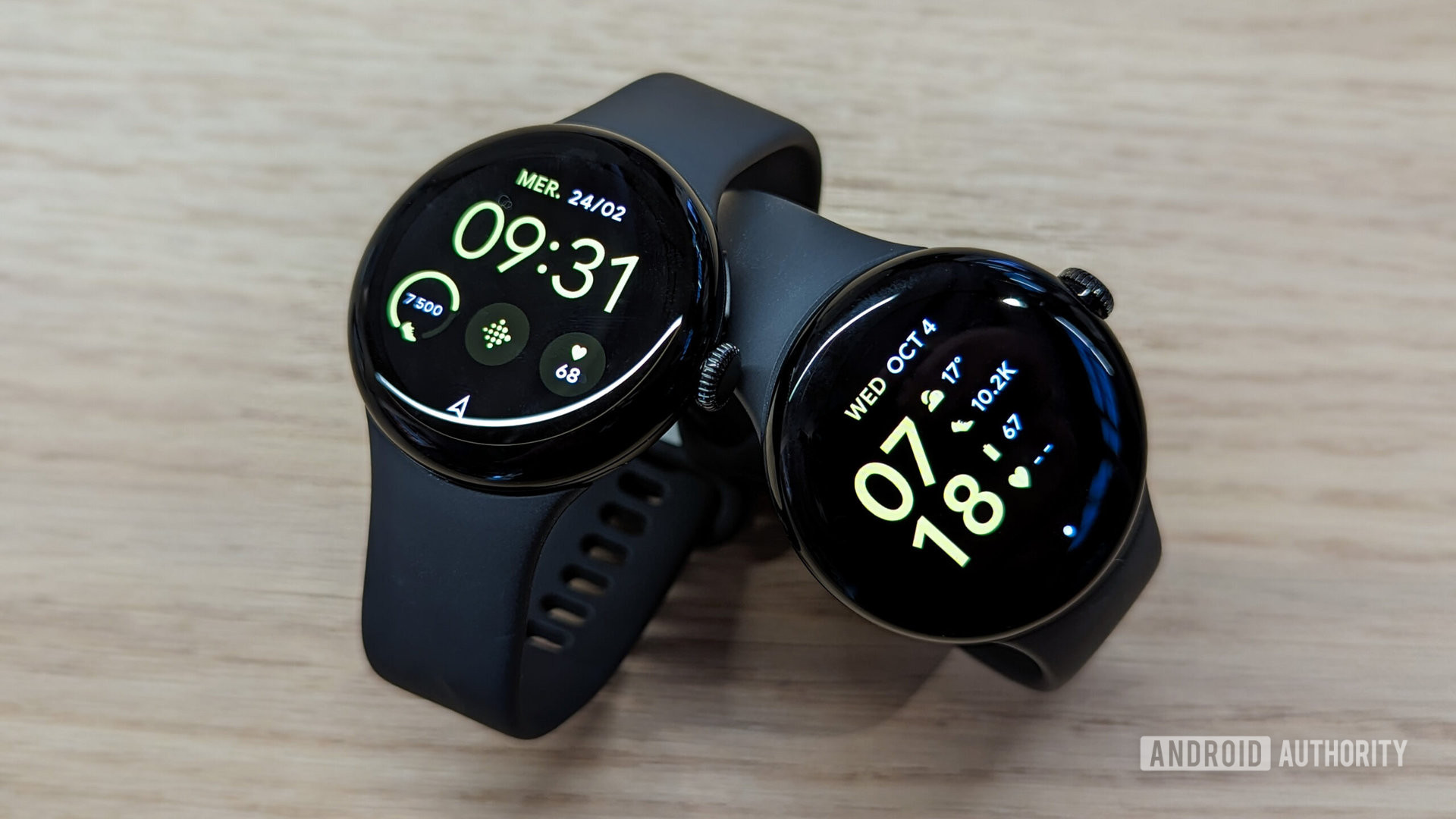 google pixel watch 2 left next to pixel watch 1 right google pixel watch 2 left next to pixel watch 1 right