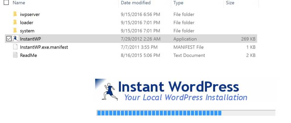 Instant WordPress Instant WordPress