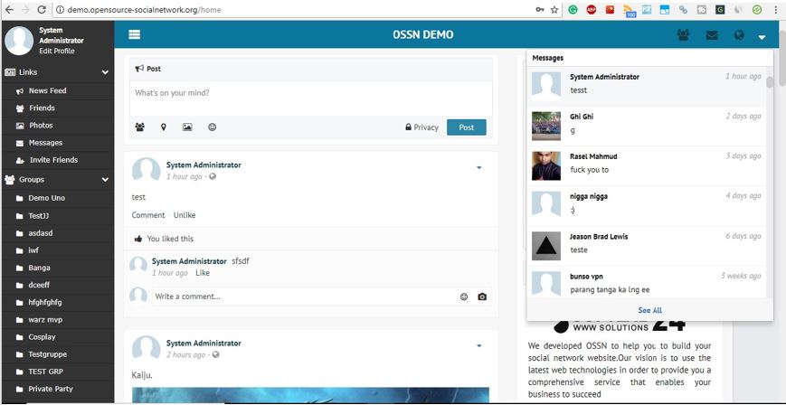 opensource social network facebook