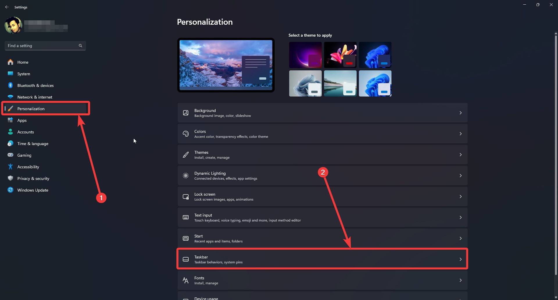 Show Desktop 10 compressed Taskbar options