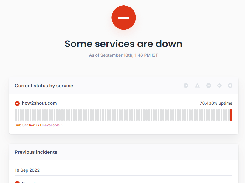 Better Uptime Status page Better Uptime Status page