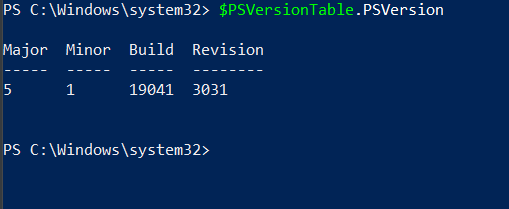 Check PowerShell Version Check PowerShell Version