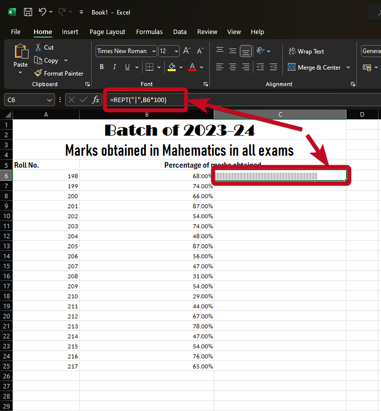 Data bars in Excel 20 formula to create Data bars in Excel sheet
