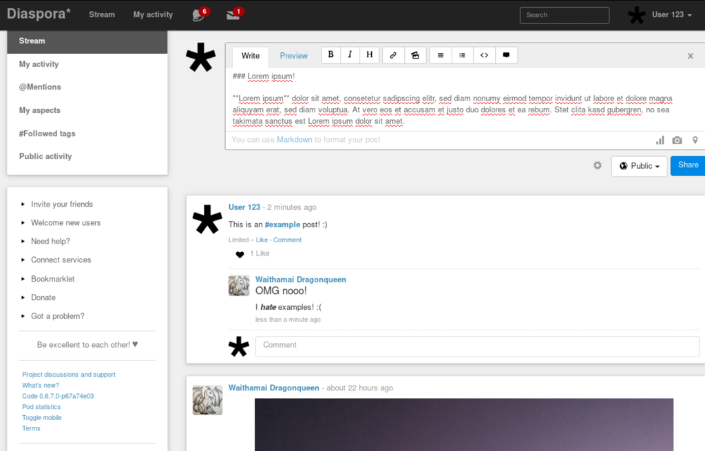diaspora social netowrk platform open source