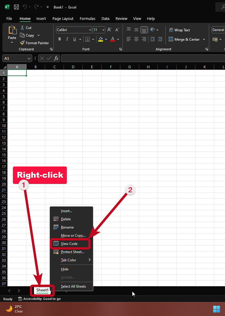 Dynamically set width 10 View Code in Excel Sheet