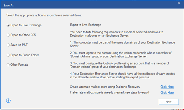 Exporting the mailbox to a Microsoft Exchange server min Exporting the mailbox to a Microsoft Exchange server min