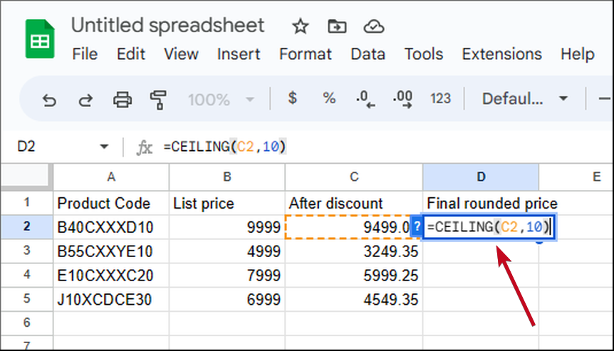 FLOOR and CEILING 30 Use CEILING function in Google sheet or MS Excel
