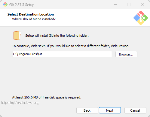 Git installation destination on Windows 11 Git installation destination on Windows 11