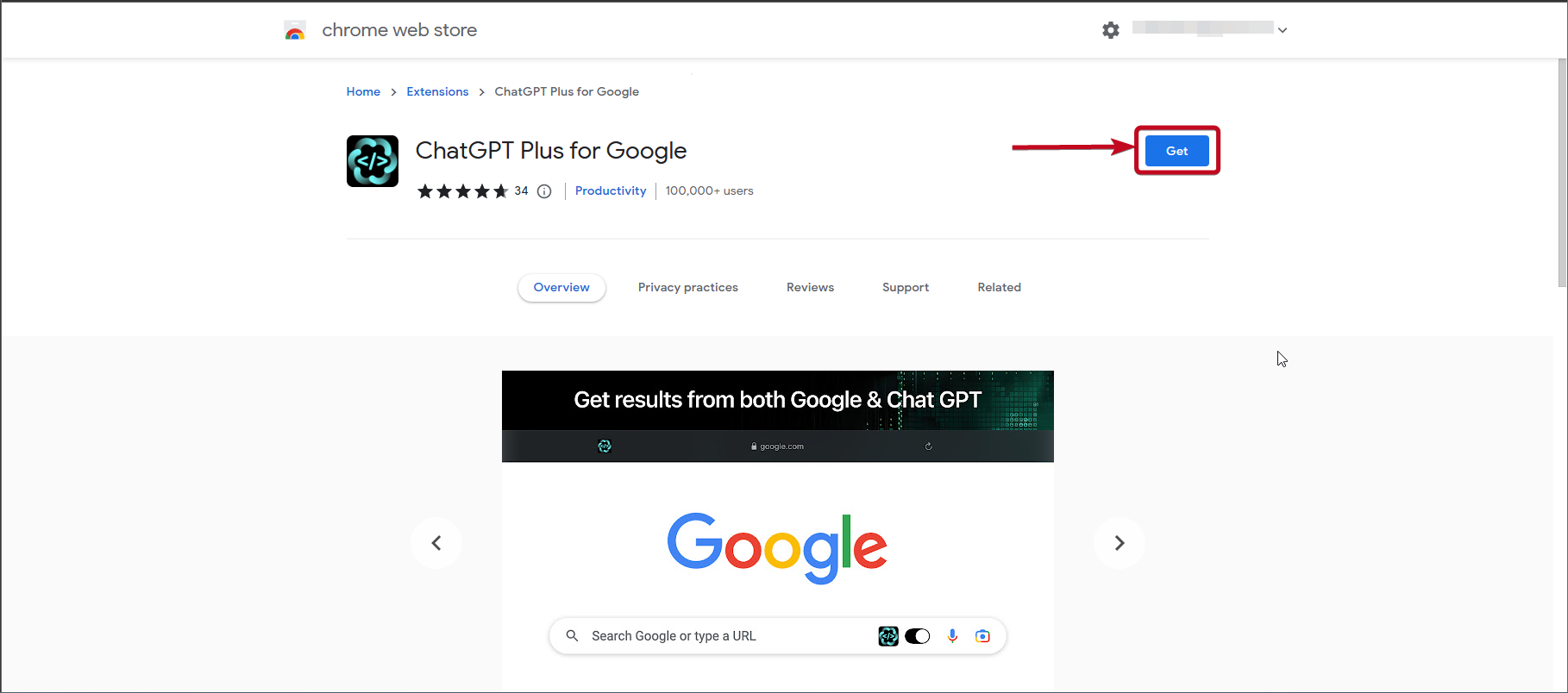Google and ChatGPT in one page 10 ChatGPT Plus for Google extension