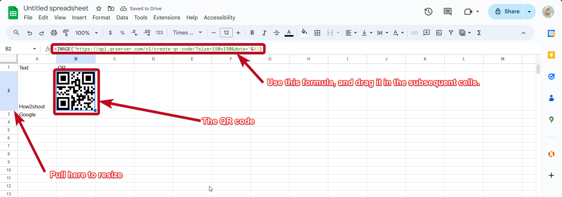 Google Sheets for QR 20 Google Sheets QR code appears