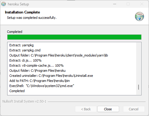 heroku Installation completed heroku Installation completed