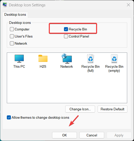 Hide or Unhide Recycle bin icon windows 11 or 10