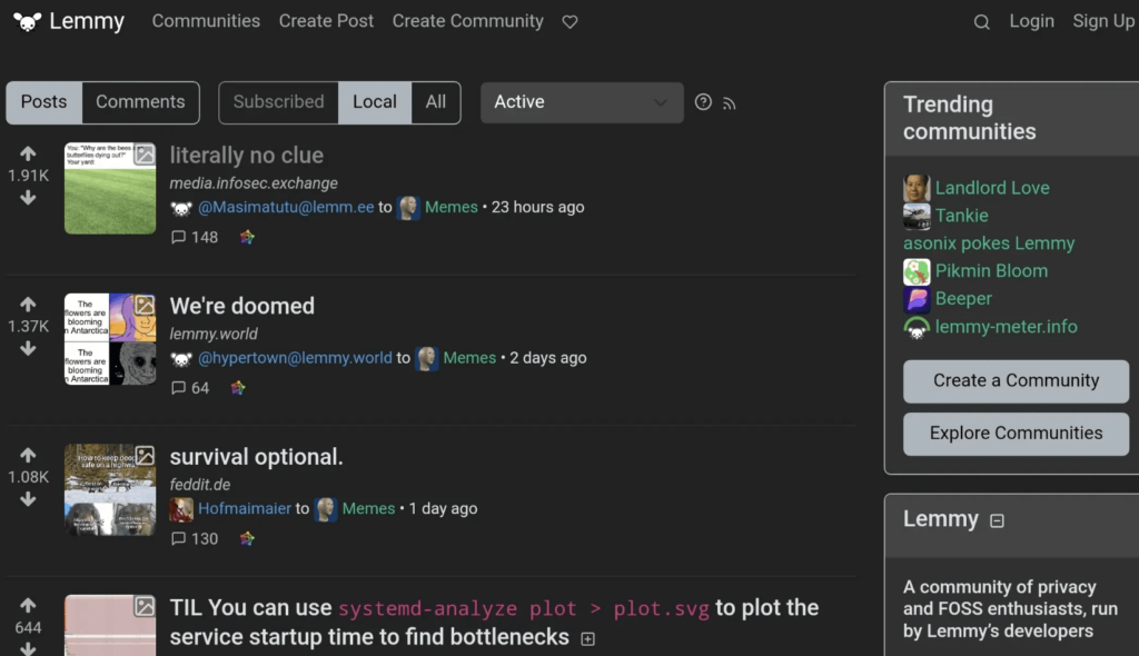 Lemmy Reddit open source alternative