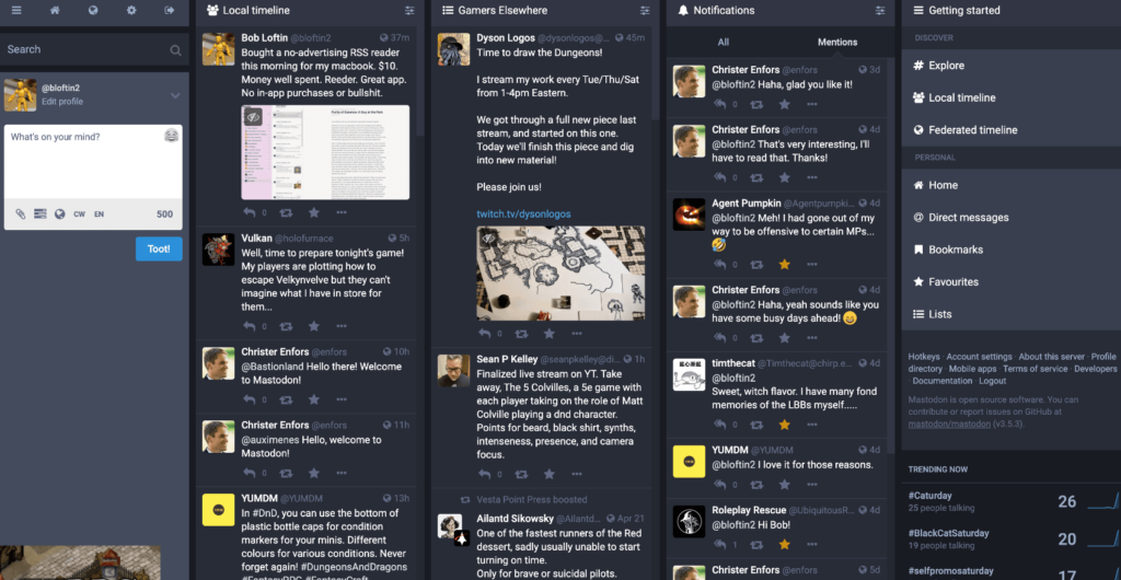Mastodon Open source sefl hosted social network