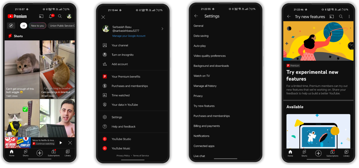New features Taste YouTube's new features