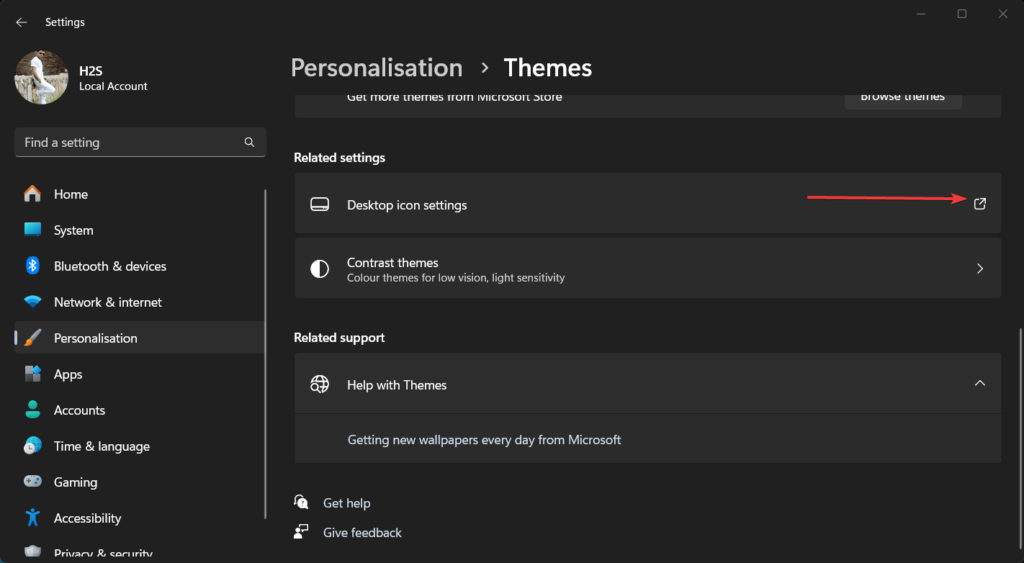 Open Desktop Settings