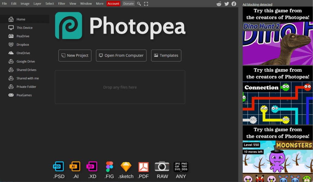 Photopea photoshop substitute