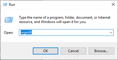 Run regedit