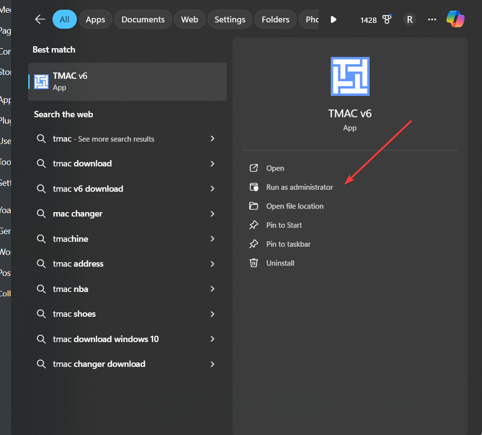 Run Technitium MAC changer tool