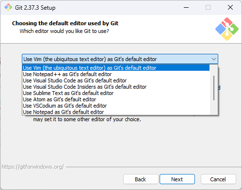 Select Code Editor for Git on Windows Select Code Editor for Git on Windows
