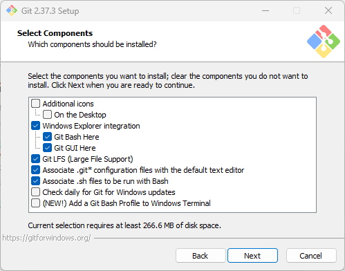 Select components to install Select components to install