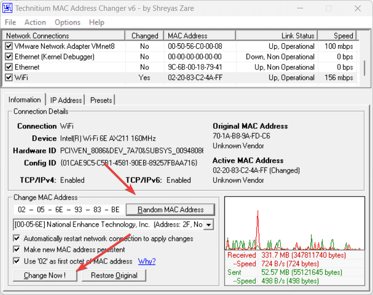 Set Random Mac Address to Windows 11